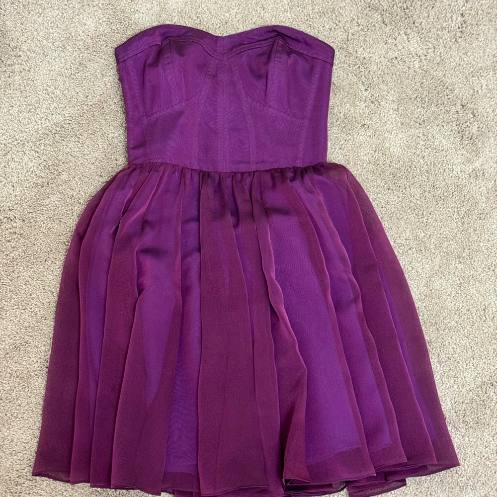 Purple Strapless Dress